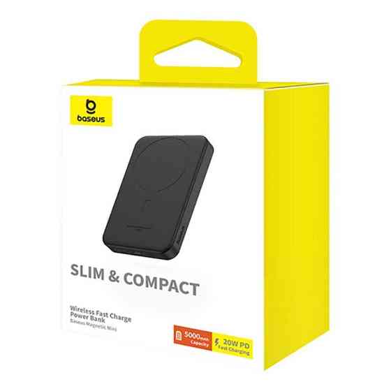 Павербанк 5000 mAh Baseus Mini 20W P10022107113 быстрая зарядка магнитная беспроводная зарядка power bank повербанк Одесса
