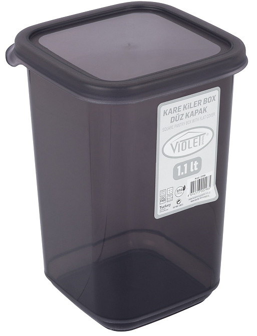 Контейнер для сипучих Violet House 0298 Transparent Black 1.1 л (6859643) Київ - фото 1