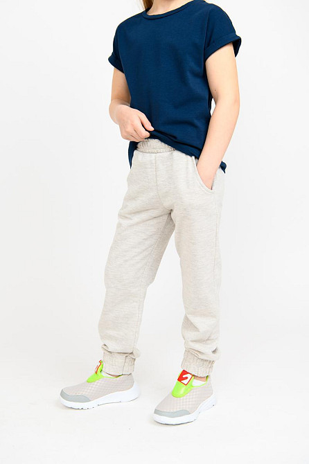 Брюки спортивные детские и подростковые, серый меланж Крохатушка одяг 140, Светло-серый Киев - изображение 2