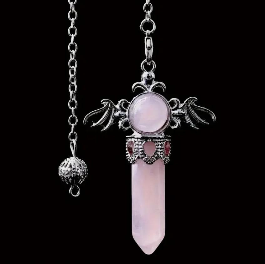 Кулон-маятник из розового кварца – украшение и маятник для медитаций и энергетических практик. Киев - изображение 1