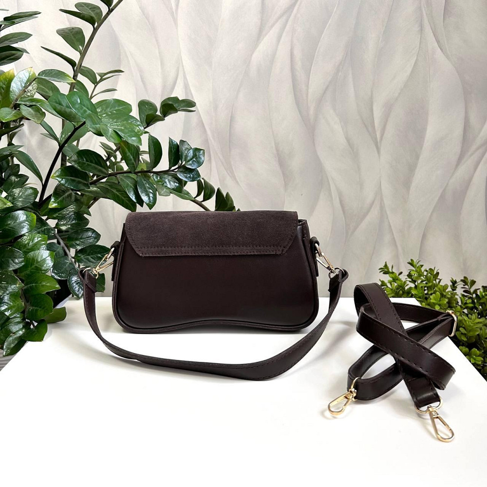 Красивый, стильный клатч. НАТУРАЛЬНАЯ ЗАМША+эко кожа. Коричневый. 301-41 Киев - изображение 9