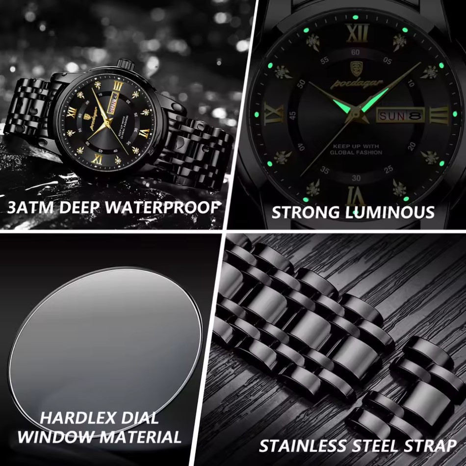 Годинник чоловічий наручний Poedagar Unique Men Black Вінниця - фото 4