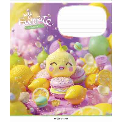 Зошит Школярик Favorite desserts 12 аркушів клітинка (012-3454K) Вінниця