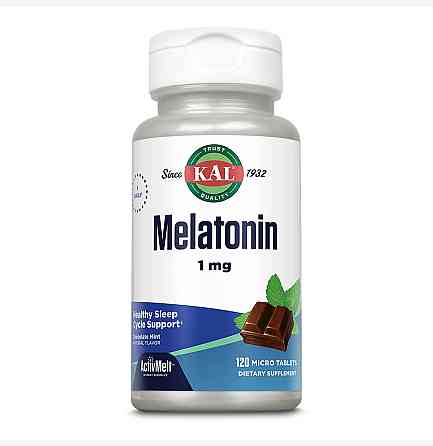 Мелатонін KAL Melatonin ActivMelt 1 mg 120 мікротаблеток Шоколад-м'ята Київ