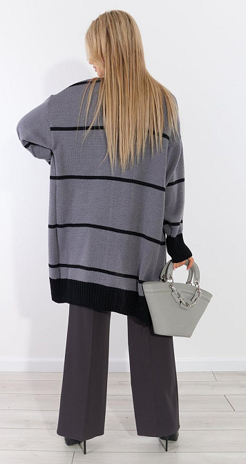 Вільний полегшений кардиган у смужку (42-48) Київ - фото 4