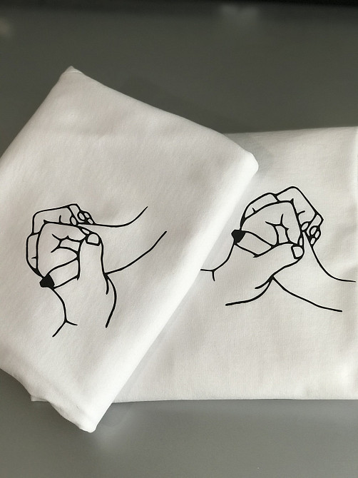 Белые парные футболки для парня и девушки из 100 % Хлопка . Черновцы - изображение 1