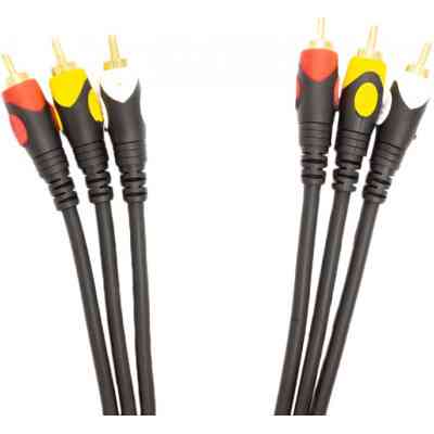 Кабель мультимедийный 3xRCA (M) to 3xRCA (M) 1.5 m PowerPlant (CA911714) Винница