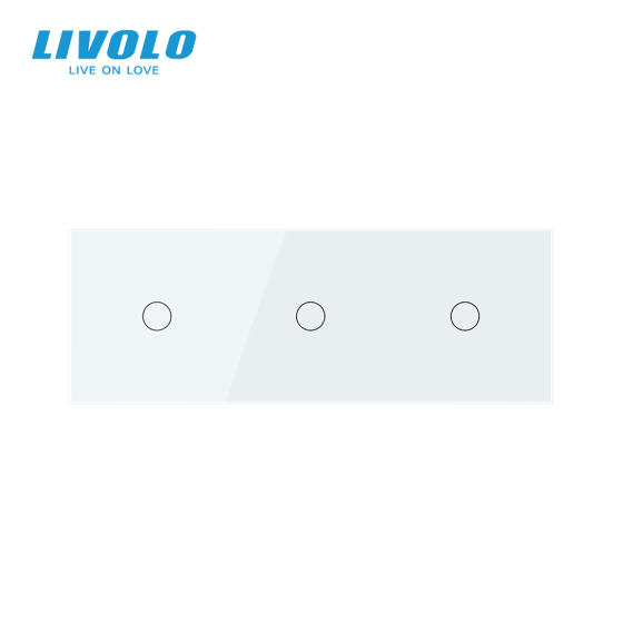 LIVOLO Сенсорний прохідний/перехресний вимикач 3 сенсора (1-1-1) LIVOLO білий матове скло Коломия