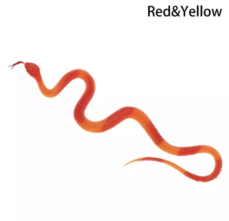 Іграшка змія резинова 23 см червоно-жовтий Київ - фото 1