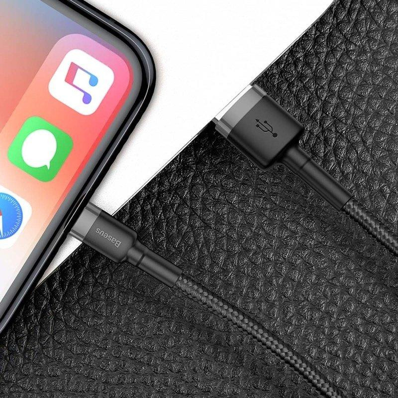Кабель Baseus Cafule Cable USB For Lightning 2.4A 1m Gray+Black Київ - фото 15