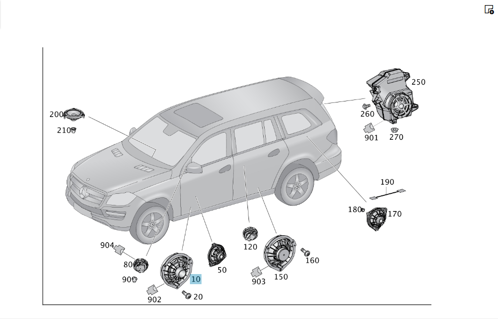 Mercedes-Benz  A2928200000 Аудіо динамік у двері ML/GLE W166 GLE Coupe C292 GL/GLS X166 Одеса - фото 2