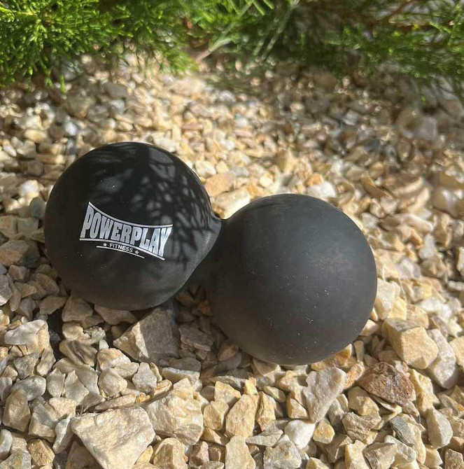 Масажний силіконовий подвійний м'яч PowerPlay PP-4355 Silicone Lacrosse Peanut Ball (6.3*12.6см.) Чорний Кам'янське - фото 5