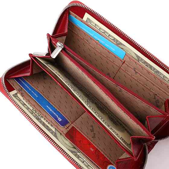 Женский кошелек на одно отделение из гладкой натуральной кожи Красный (Tony Perotti) Киев