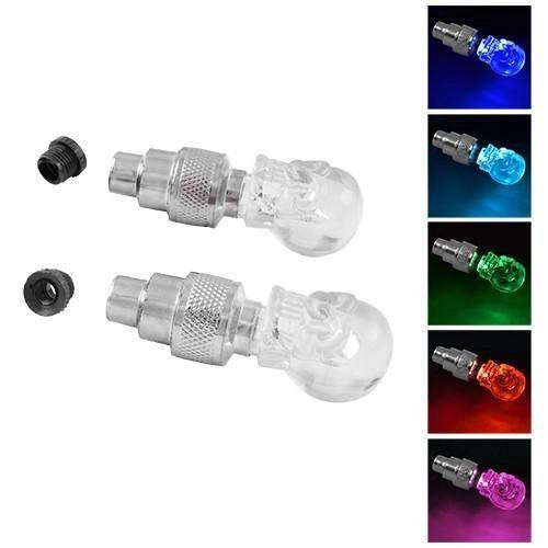 Світлодіодні ковпачки для коліс велосипеда, авто на ніпель пара Feel Fit (череп) кольорові Бровари - фото 1