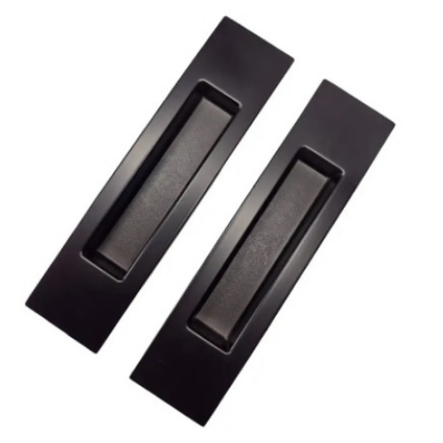 Ручка на розсувні двері прямокутна (пара) 25912 Black Mat KEDR Житомир - изображение 1
