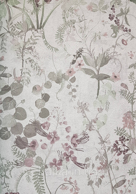 Обои виниловые на флизелине AS creation The Bos 0.53х10 растения листья цветы ягоды серые зеленые коричневые Киев - изображение 2