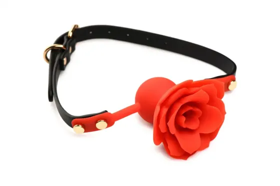 Силіконовий кляп з трояндою Master Series: Blossom Silicone Rose Gag – Red Львів