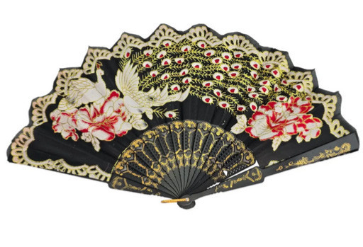 Віяло з малюнок чорний Павичі Київ - фото 1