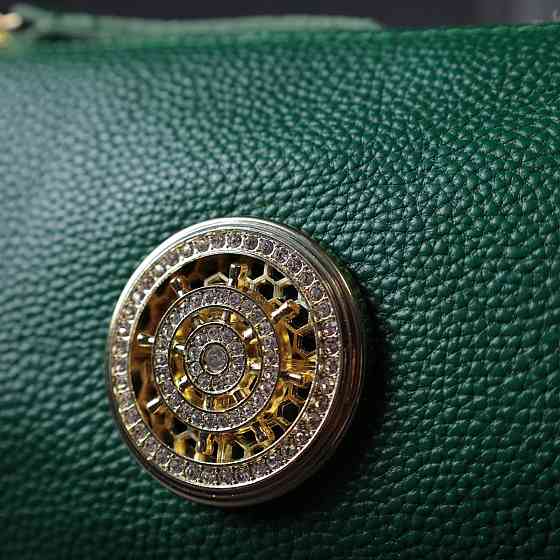 Жіноча сумка з оригінальною прикрасою з натуральної шкіри Зелена (Vintage) Київ