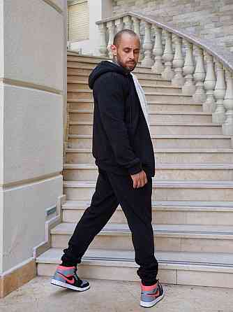 Чоловічий теплий костюм-двійка тринитка на флісі з хутром овчини Чорний, 62 Одеса