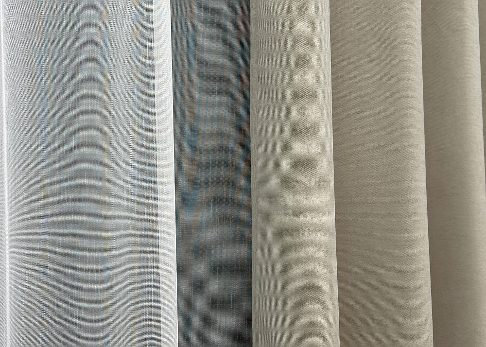 Комплект штор VR-Textil Микровелюр Petek 150х270 2шт и Тюль 500х270 1488ш-1153т Бежевый с белым 71-057/4 Киев - изображение 6