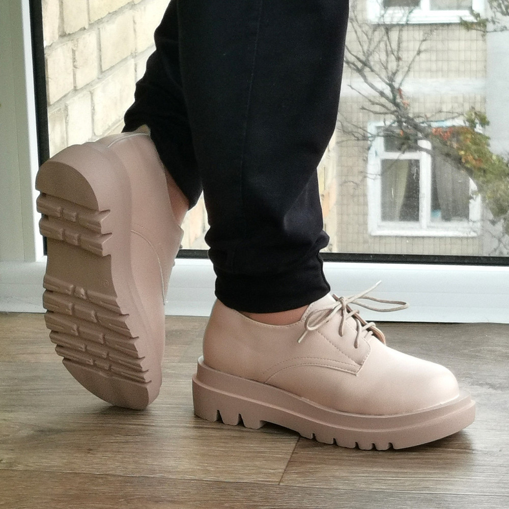 Жіночі Бежеві Туфлі Кросівки на Танкетці Сліпони Шкіряні Мокасини (розміри: 36,37,38,39,40,41) — 6-26х Дніпро - фото 6