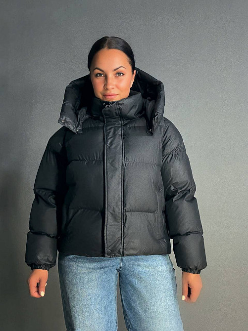 Куртка жіноча Lady Yep 10005 дута пуффер з капюшоном чорна, чорний, 46 Київ - фото 19