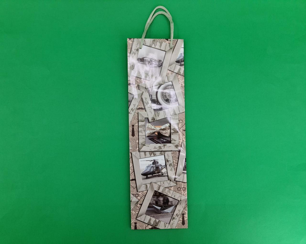 Пакет бумажный подарочный под бутылку  12/9/36(артBUT-75) (12 шт) Харьков - изображение 3