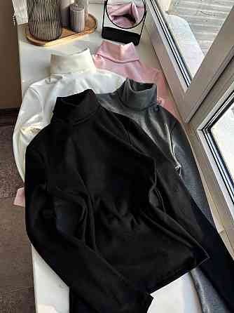 Жіночий теплий базовий гольф ангора на флісі Чорний, 48/52 Одеса