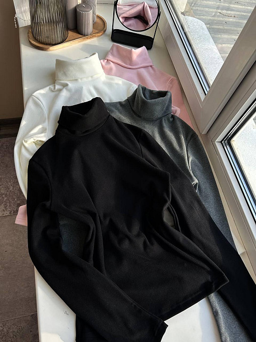 Жіночий теплий базовий гольф ангора на флісі Чорний, 48/52 Одеса - фото 1