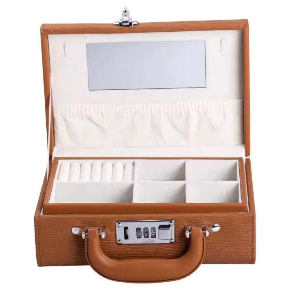 Yiwu Скринька для прикрас з еко шкіри 2 яруси з кодовим замком органайзер для ювелірних виробів Коломыя - изображение 1