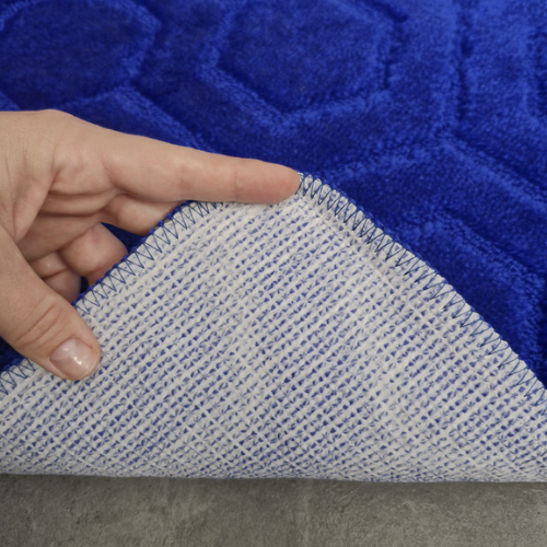 Набір килимків для ванної 2шт 60*100см+50*60см U-виріз Соти Standard синій поліпропілен Дариана Житомир