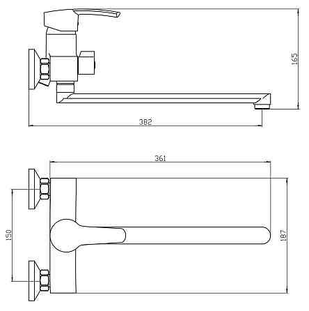Змішувач для ванни Mixxus Pamela 006 (Euro) (MI6264) Київ