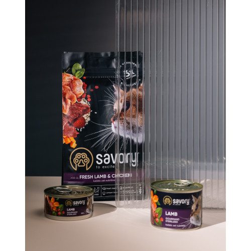 Сухий корм Savory для стерилізованих котів, зі свіжим ягням і куркою, 400 г Київ - фото 10