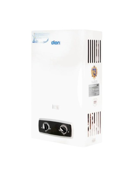 Газова колонка димохідна DION JSD 10 біла проточний газовий водонагрівач 10 л/хв розпал від батарейок Тернопіль - фото 1