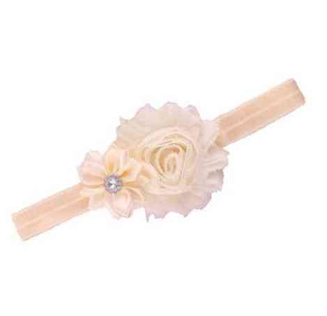 Повязочка на голову дитяча бежева - декор 9см, розмір універсальний (на резинці) Київ