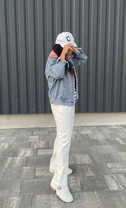 Джинсовая куртка женская оверсайз с капюшоном р 42-46 Харьков - изображение 2