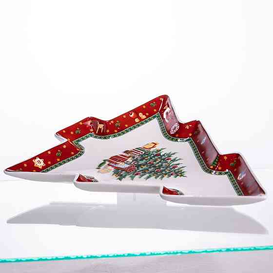 Блюдо сервировочное новогоднее для закусок Christmas 29×24×2 (см) фарфора HP-SDHK-17 Киев