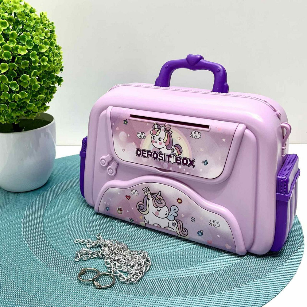 Скарбничка-сейф для дівчинки Сумочка із кодовим замком звук світло Фіолетова (MK 5418) Чернігів - фото 1