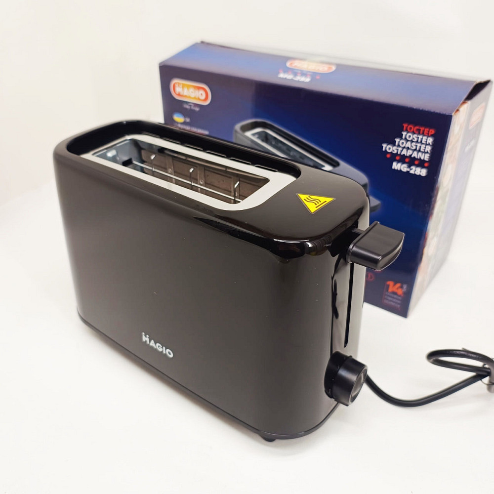 Тостер на 2 ломтика с терморегулятором Magio MG-288 550Вт, Хороший тостер для хлеба компактный WV-31 Львов - изображение 5