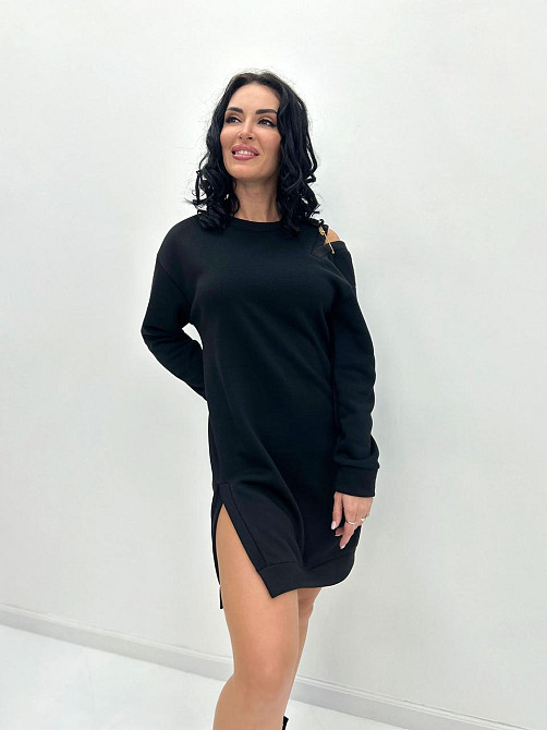 Повседневное теплое платье с булавкой Moana 50-52, Черный Киев - изображение 5