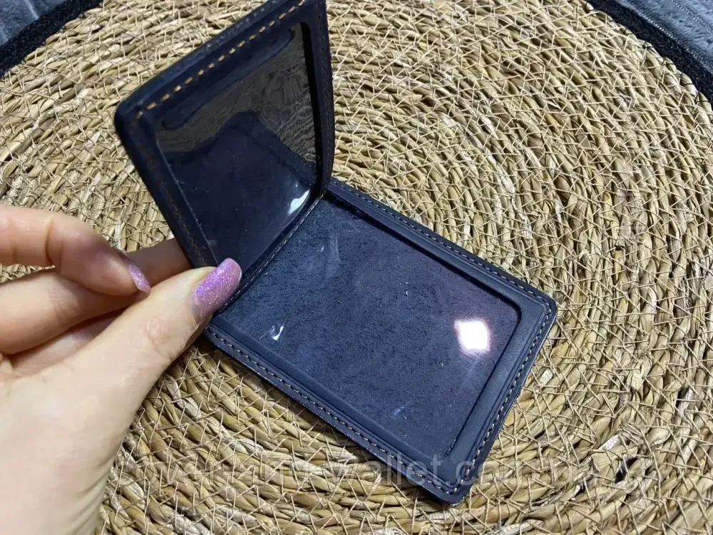 Обкладинка для пенсійного посвідчення із вінтажної шкіри Crazy Horse колір синій Київ - фото 6