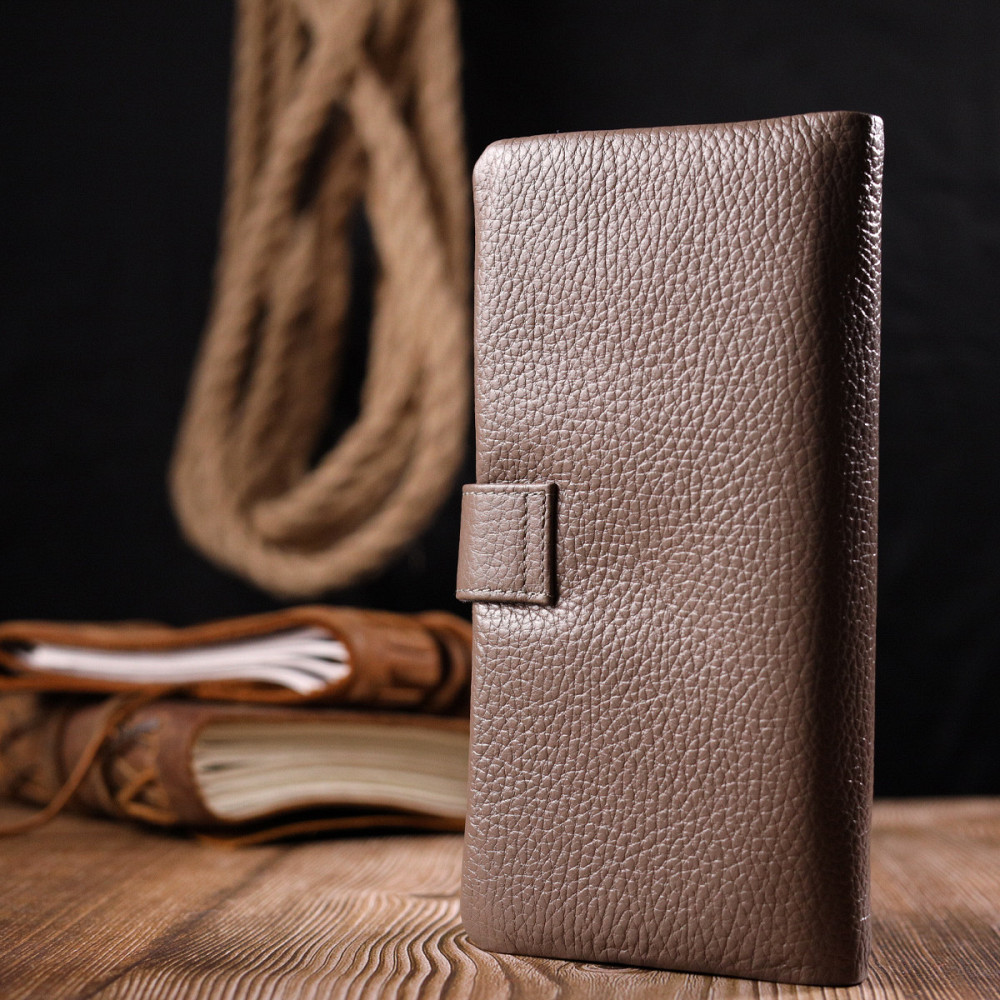 Вместительное женское портмоне из натуральной кожи KARYA 20998 Бежевый Киев - изображение 10