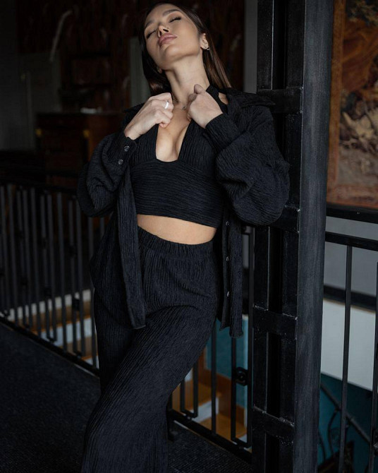 Летний женский костюм вискоза Черный M Харьков - изображение 2