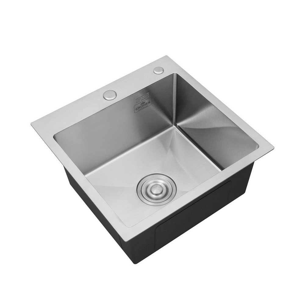 Кухонная мойка с нержавеющей стали Kroner KRP Gebürstet - 4545HM (3.0/1.0 мм) Киев - изображение 3