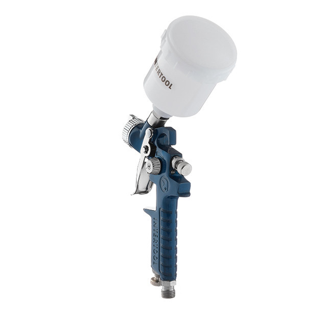 Фарбопульт пневматичний HVLP MINI, форсунка: 0,8 мм, верхній пластиковий бачок: 125 мл, 3 бар INTERTOOL PT-0101 Київ - фото 4