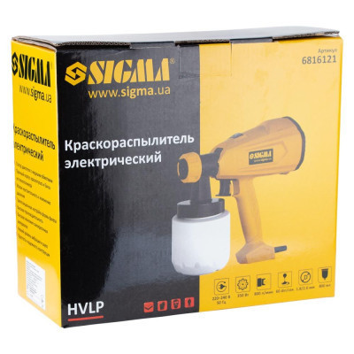 Краскопульт Sigma электрический HVLP 350Вт 1.8/2.6мм 800мл/мин, нижний бак, 800мл (6816121) Винница - изображение 9