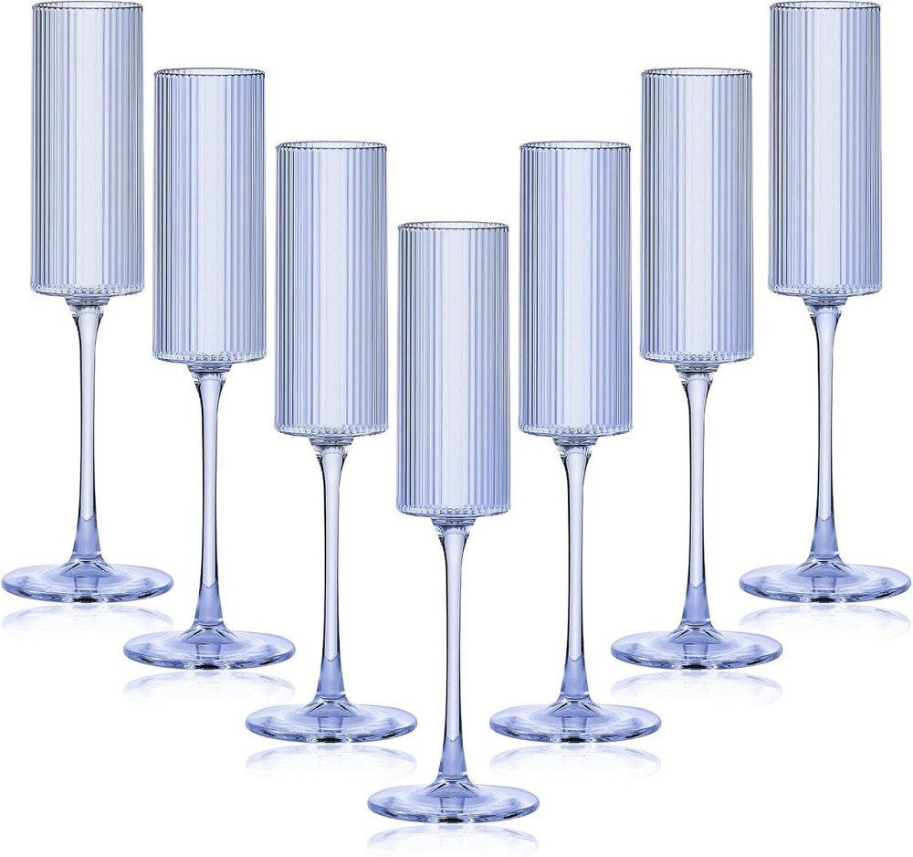 Бокал для шампанского и игристых вин 165 мл, 1 шт, многоразовый, пластиковый, прочный для вина и напитков прозрачно-синий Каменец-Подольский - изображение 10