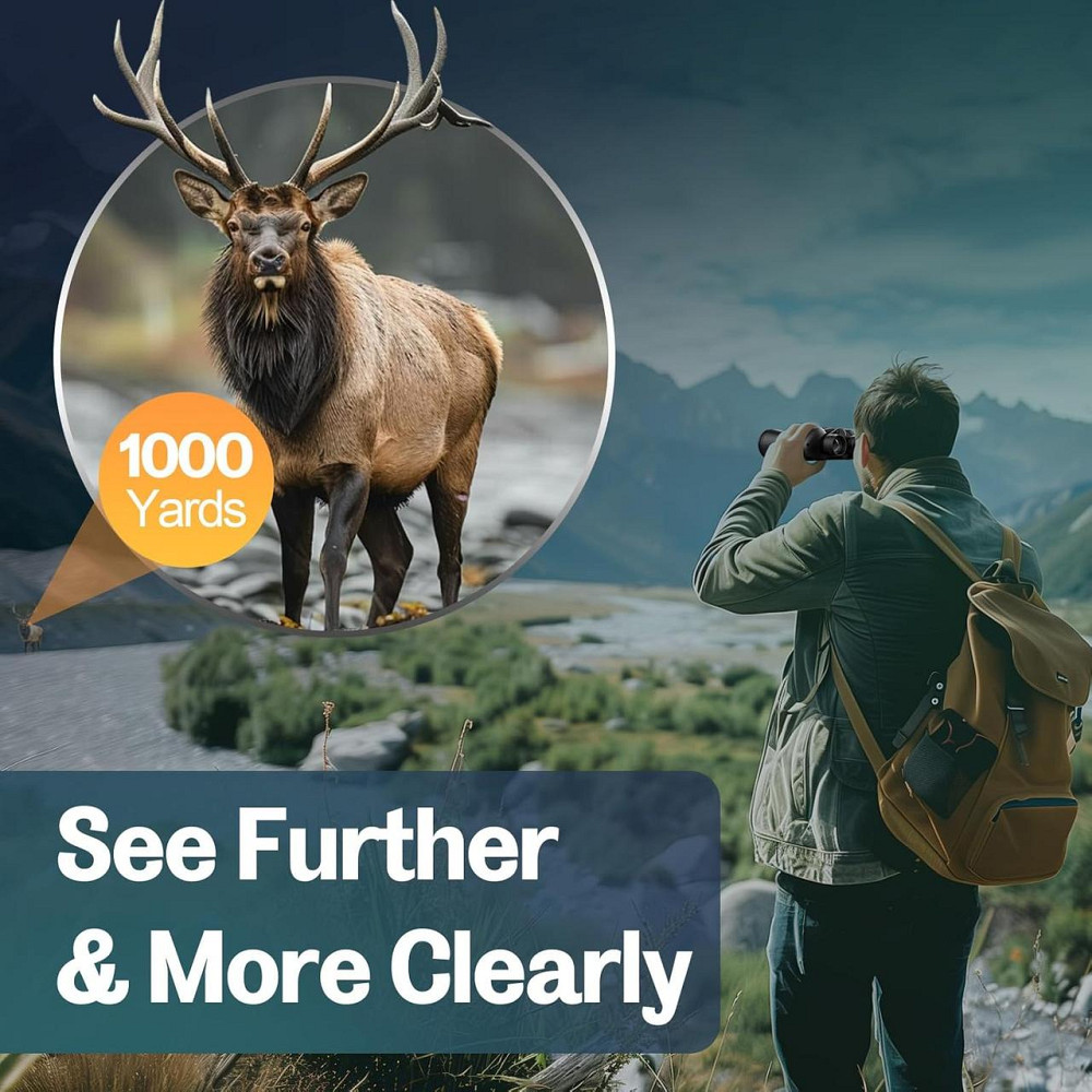 Бінокль потужний професійний туристичний 20x52, оптика з великим збільшенням для спостережень за природою, птахами, полювання Київ - фото 5