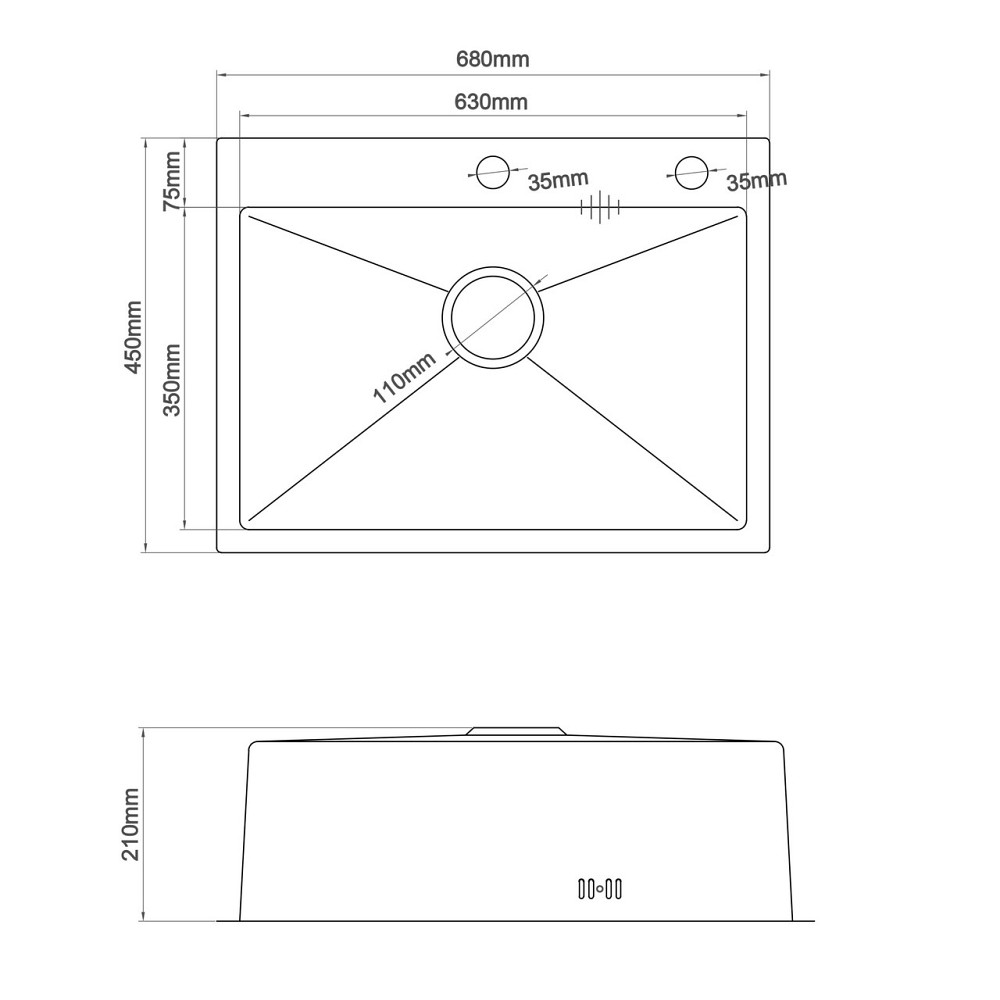 Мийка кухонна 3mm 680х450 Графіт 6845HG Mira (000032098) Київ - фото 4